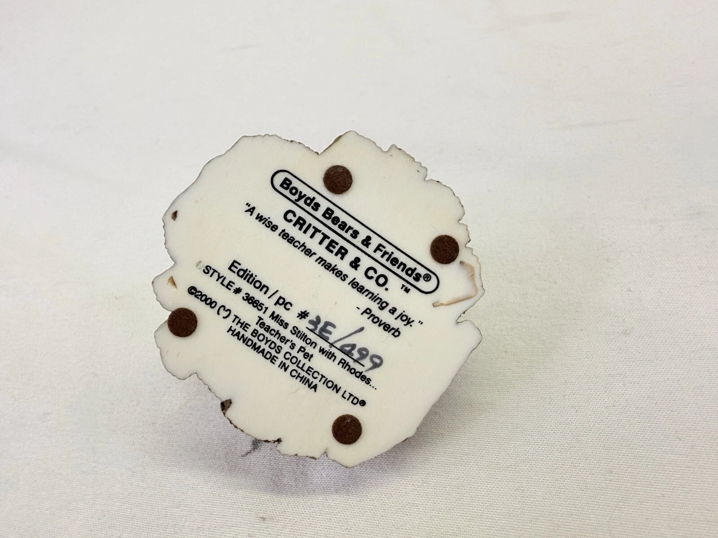 Boyds Critter & Co. Miss Stilton with Rhodes Teachers Pet 36651 image 4