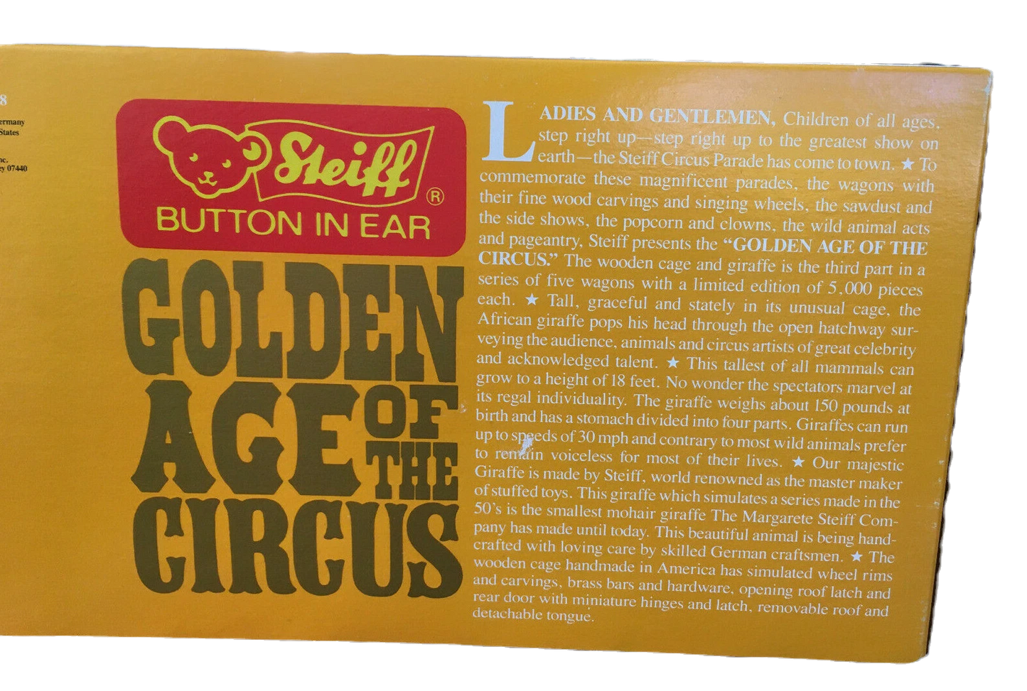 Steiff Giraffe Circus Wagon 1888 0100/88 image 7