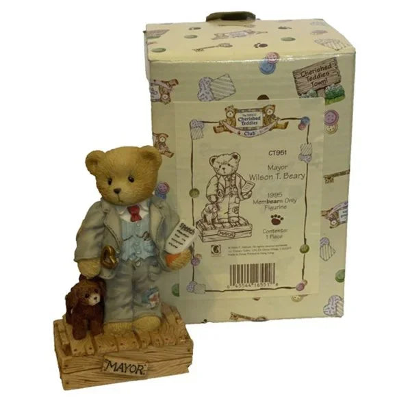 Cherished Teddies Mayor Wilson T. Beary 1995 Charter Member CT951 image 1