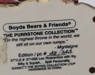 Boyds Purrstone Leo Roarsmore w.Itty, Bitty & Squish Split Personality 371056 image 7