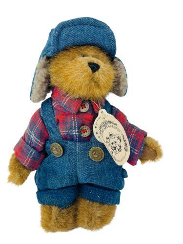 Boyds Bear Plush Edmund plaid shirt, overalls, hat 9175-15 image 4