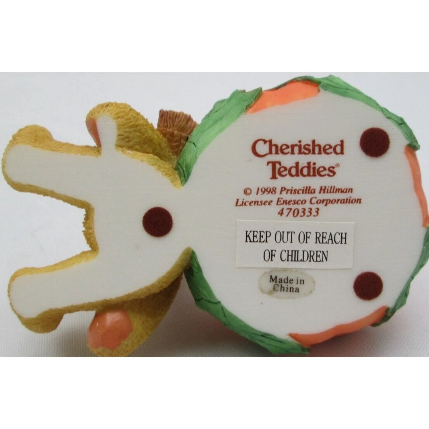 Cherished Teddies Bear Figurine 1998 Pumpkin Tealight Holder # 470333 image 7