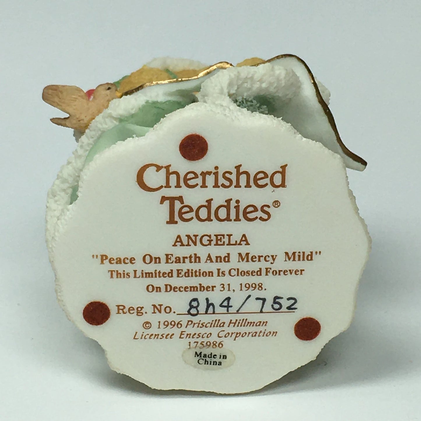 Cherished Teddies Christmas Angela 175986 1996 image 3