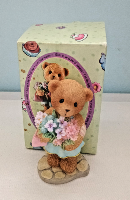Cherished Teddies Robyn 2006 Club Kit Resin, Teddy Bear Wishing Jar Flowers image 2