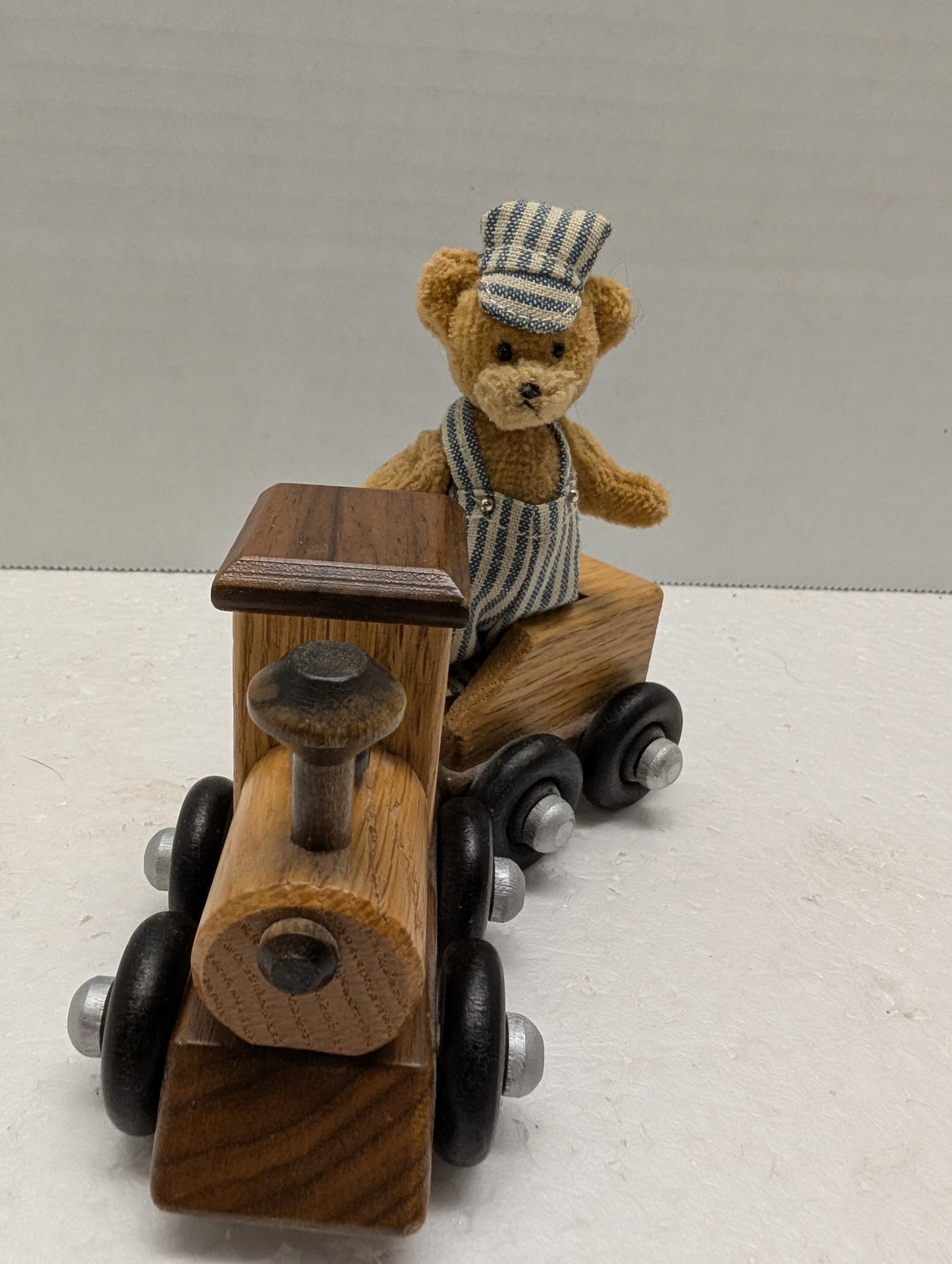 Casey the Engineer Bear with Wooden Train By Pat Carriker image 8