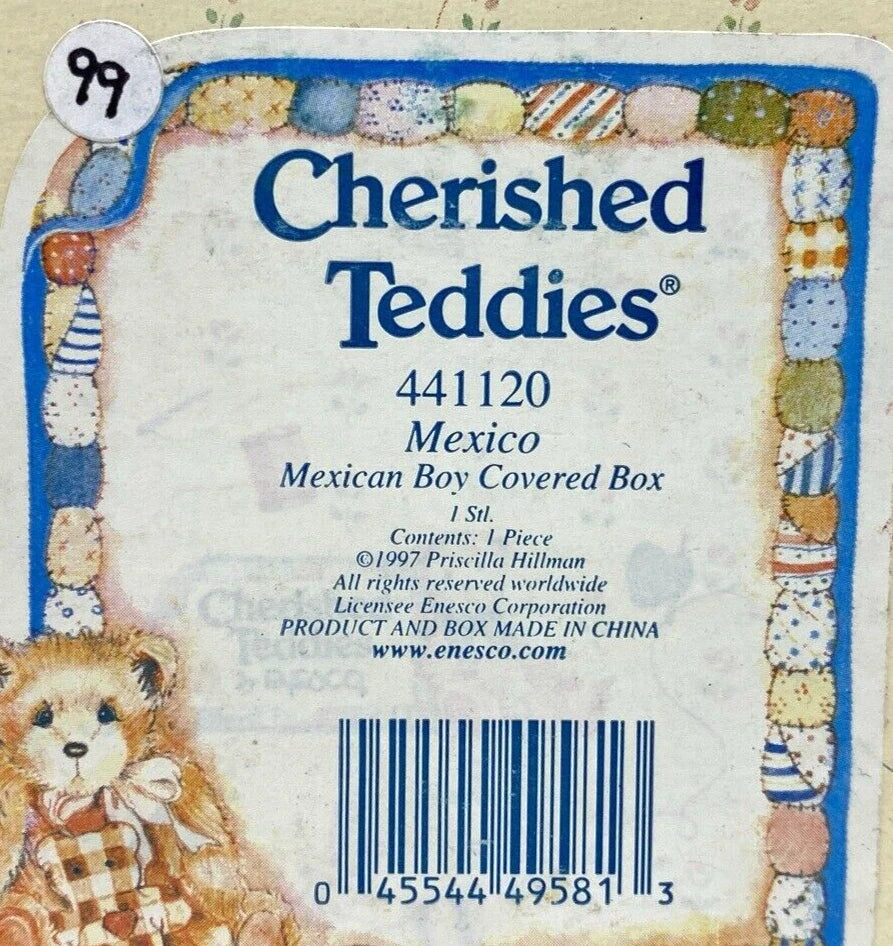 Cherished Teddies Mexico Porcelain Hinged covered box�441120 image 3