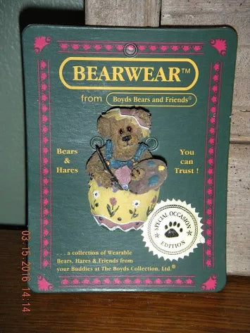 Boyds Pin Bearwear Eggbert The Artist  Pin 81502 Easter image 2