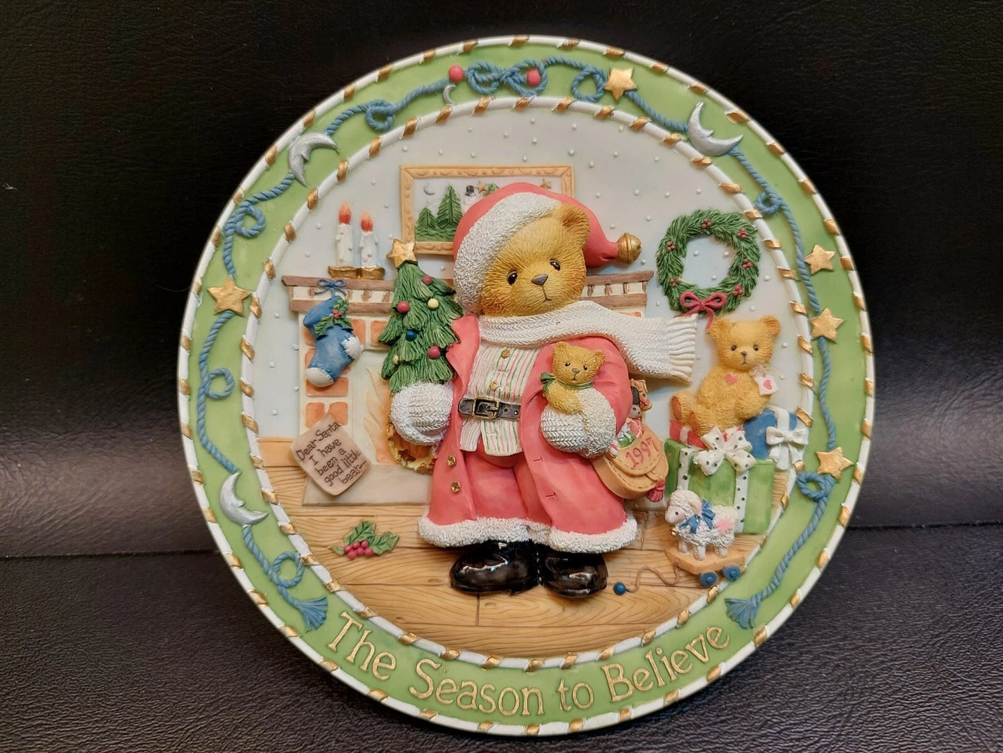 Cherished Teddies The Season To Believe 272183 Christmas Bear Plate�1997 image 0