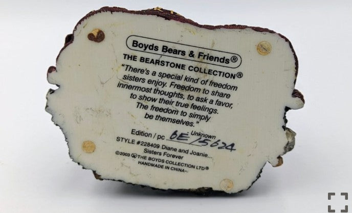 Boyds Bear Resin Diane and Joanie Sisters Forever Boyds Figurine #228409 image 2