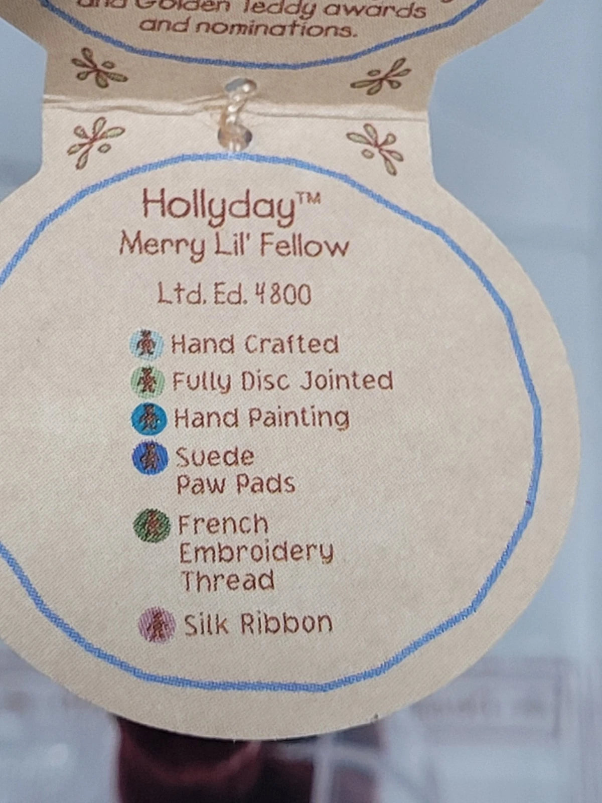 Gund Barton's Creek Collection Miniature Teddy Bear "Hollyday" image 8