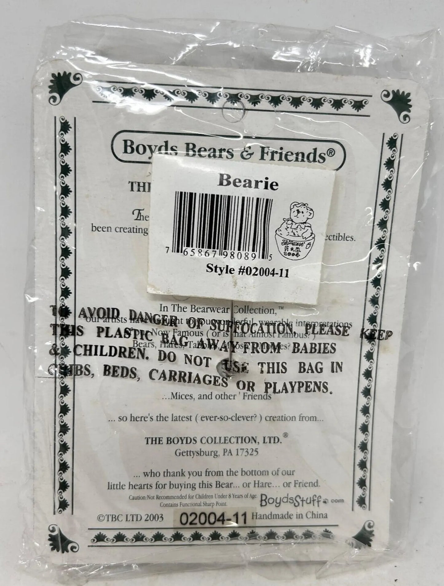 Boyds Pin Bearwear Jammin FOB 2004 02004-11 image 2