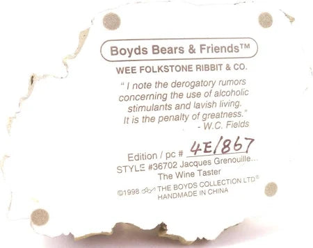 Boyds Wee Folkstone Jacques Grenouille The Wine Taster 36702 image 5