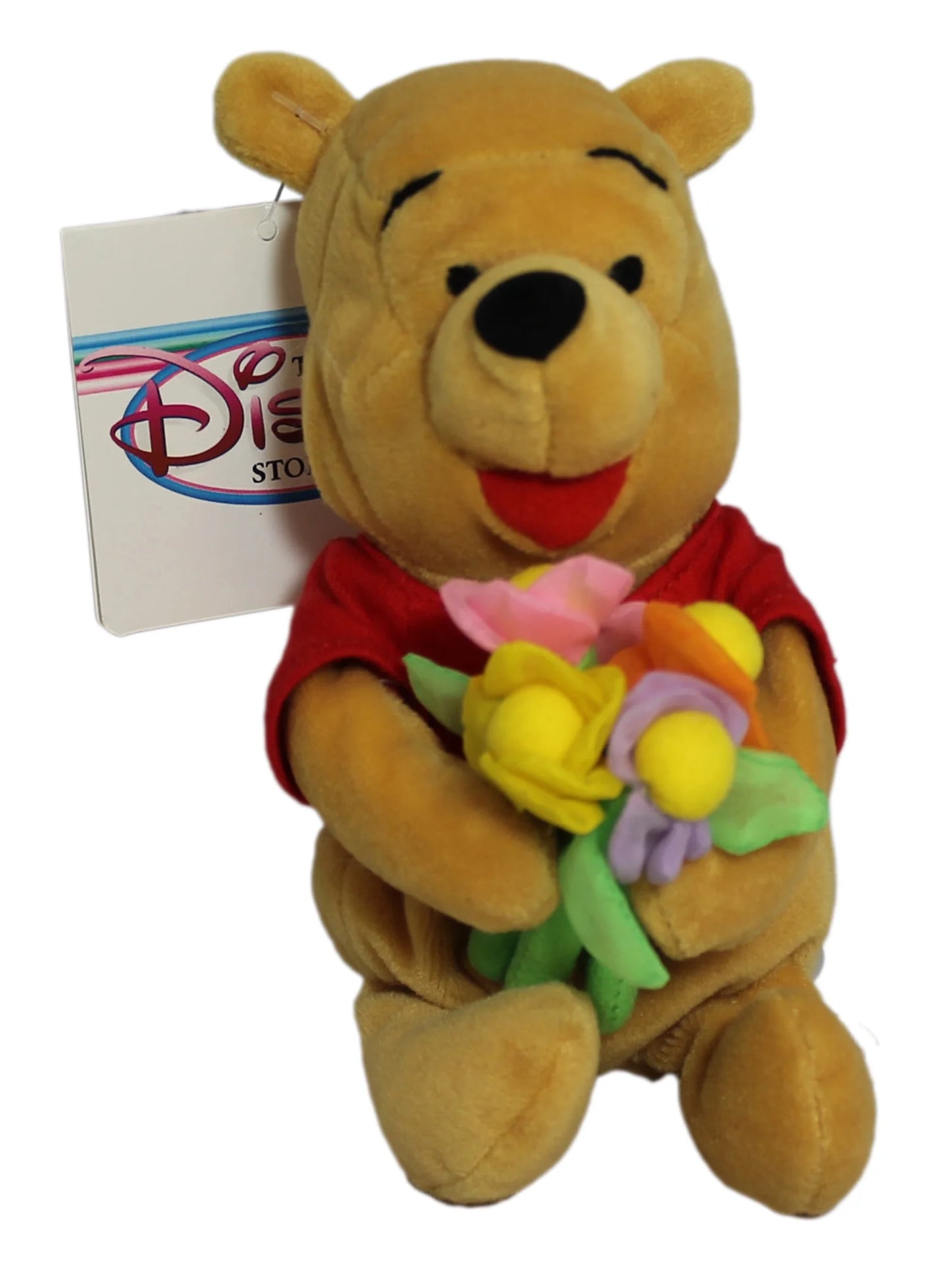 Disney Bean Bag Mini Flower Pooh 8" Holding Flower Bouquet image 0