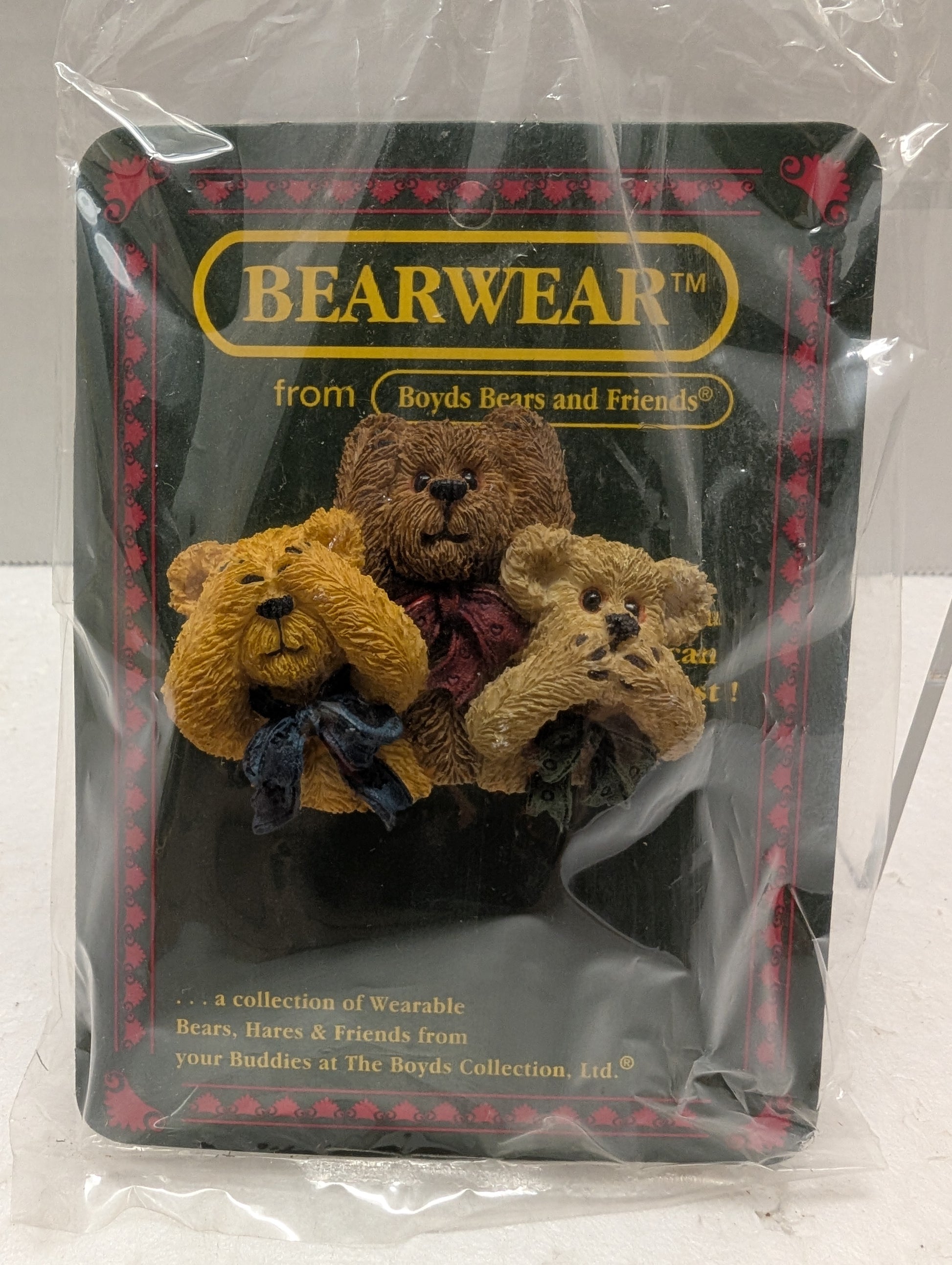 Boyds Pin Bearwear Pin Blink, Hush, and Shush  You know the Drill 26068 image 1