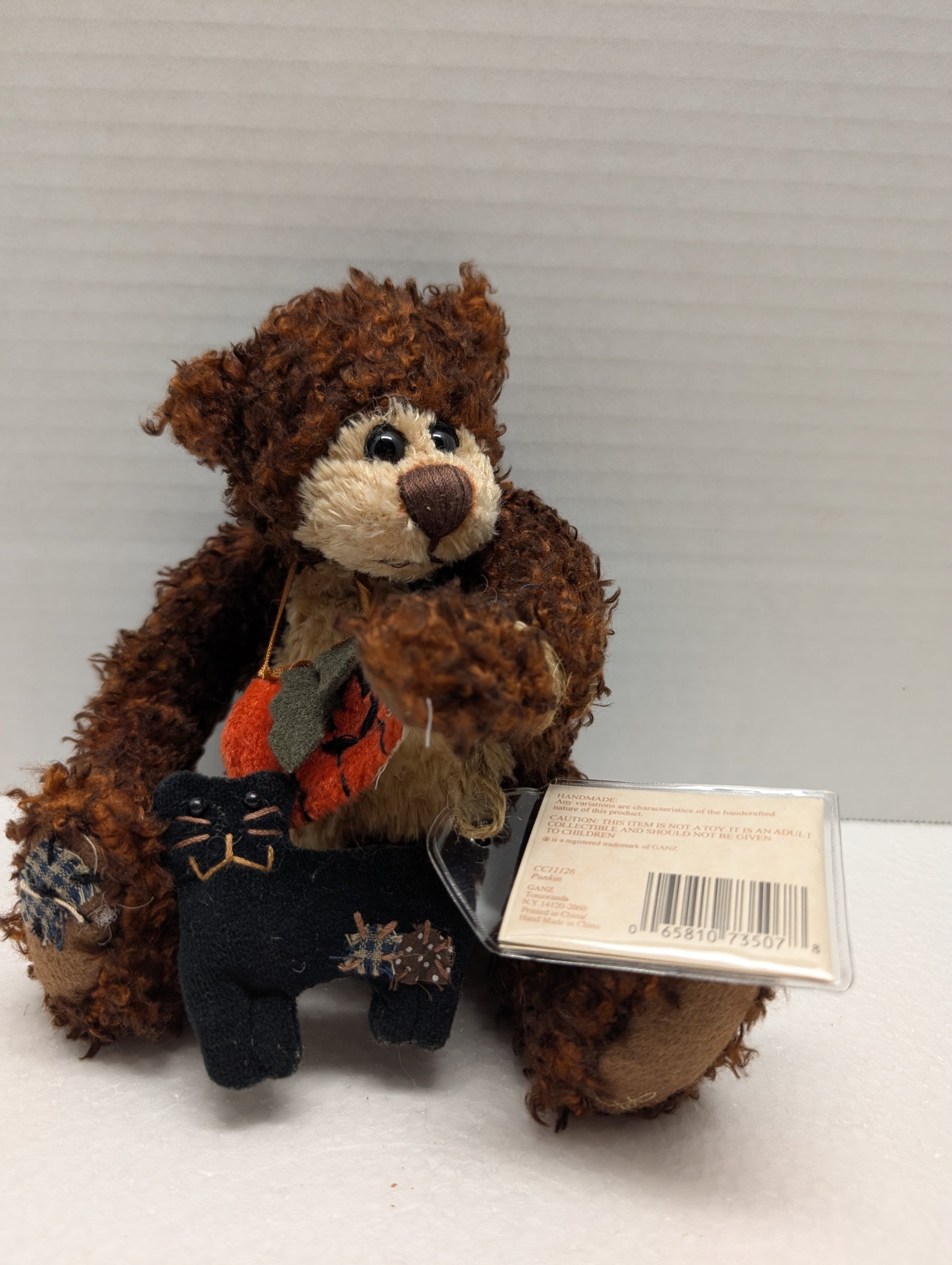 Ganz Cottage Collectibles Punkin CC11126 9" Punkin & Cat on ribbon image 2
