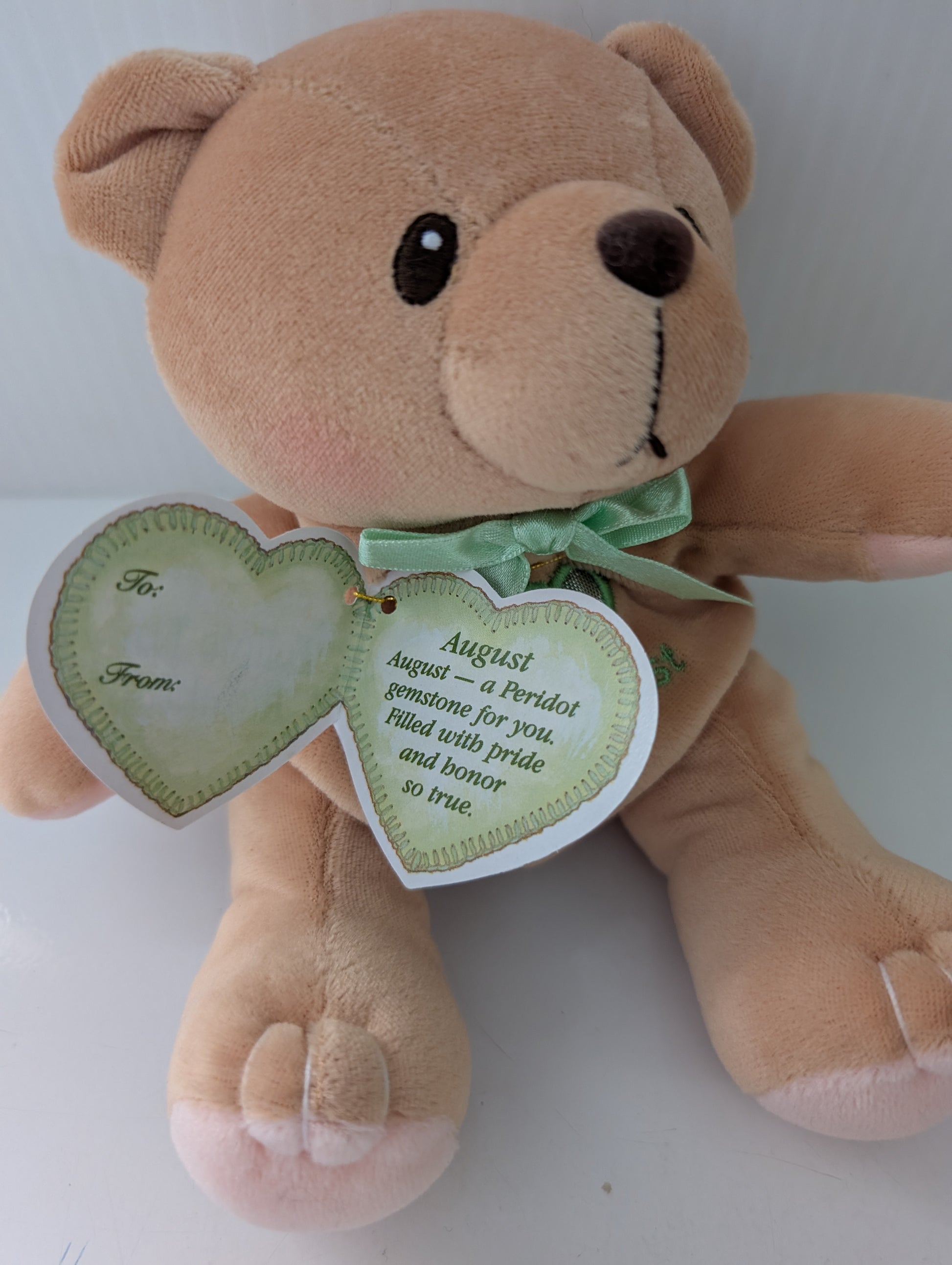 Cherished Teddies Bear of the Month August 556483 Light Green image 1