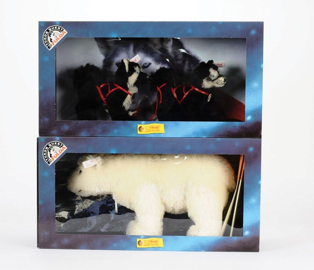 Steiff Mohair 1999 Limited Edition Husky Set & Polar Bear Fulda Tyres  038632 image 0