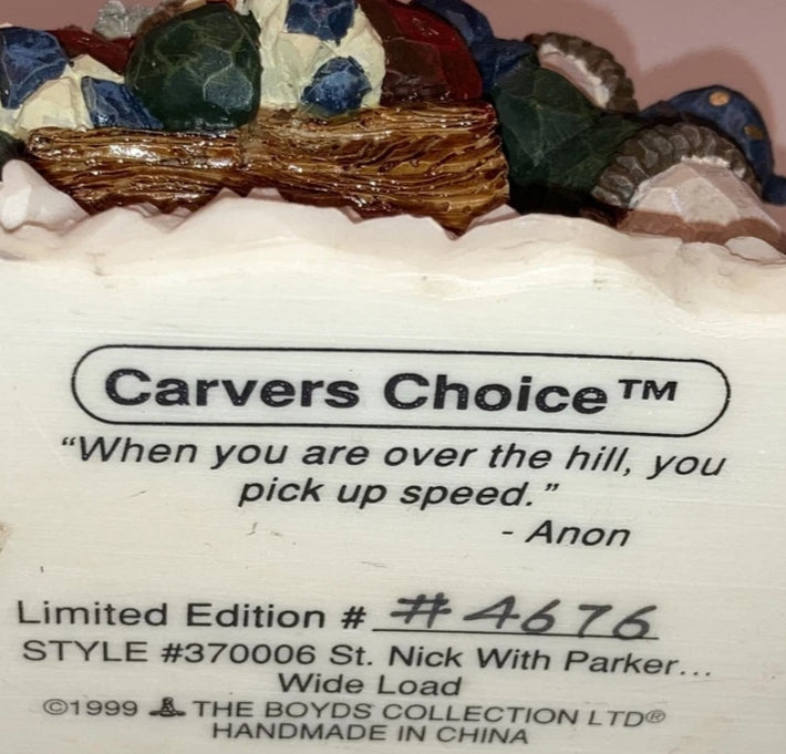 Boyds Carvers Choice St Nick w. Parker Wide Load 370006 image 2