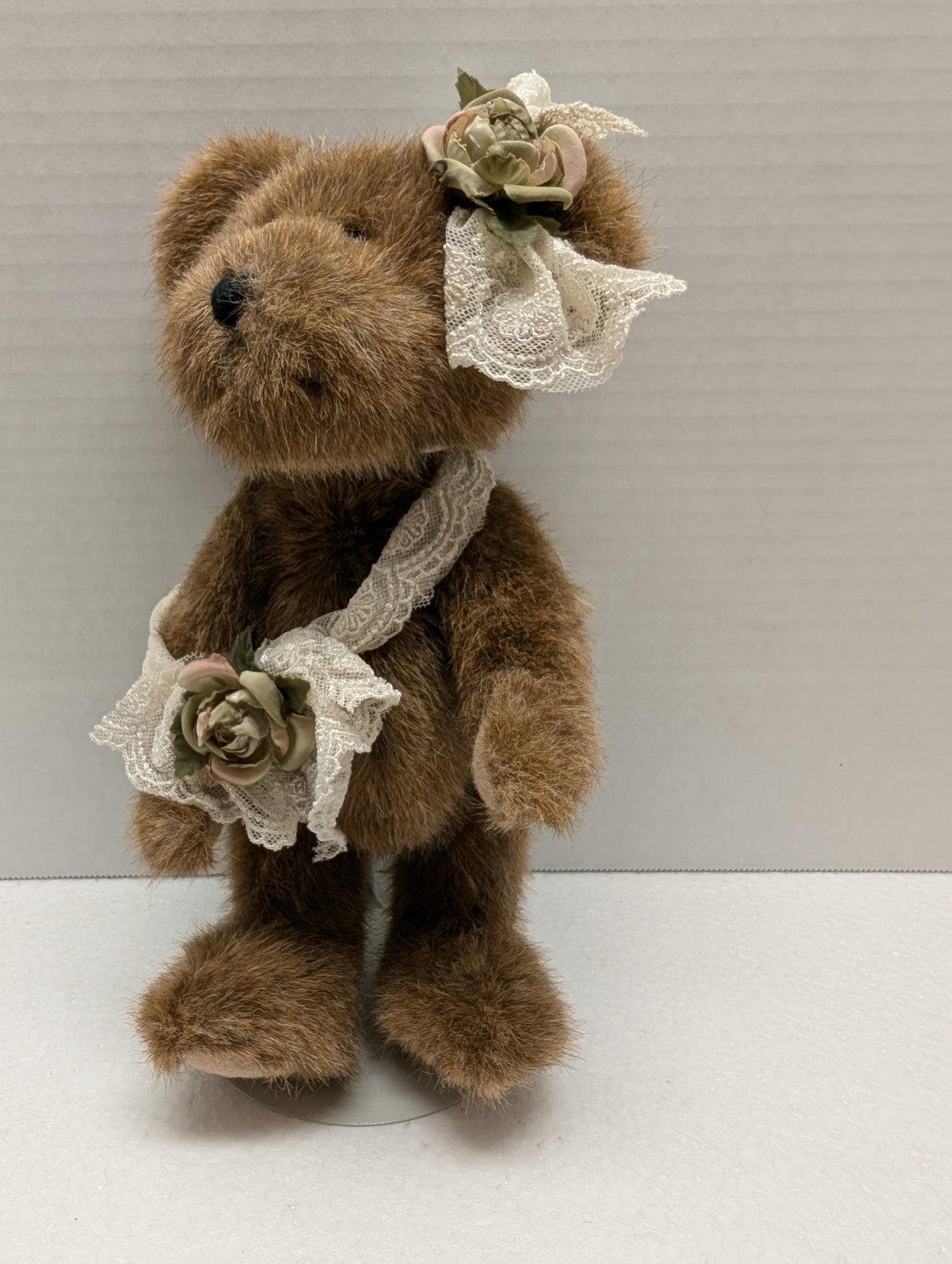 Boyds Bear Plush  Dorothea Laceley  Lace scarf & bow Rose  918345 image 0