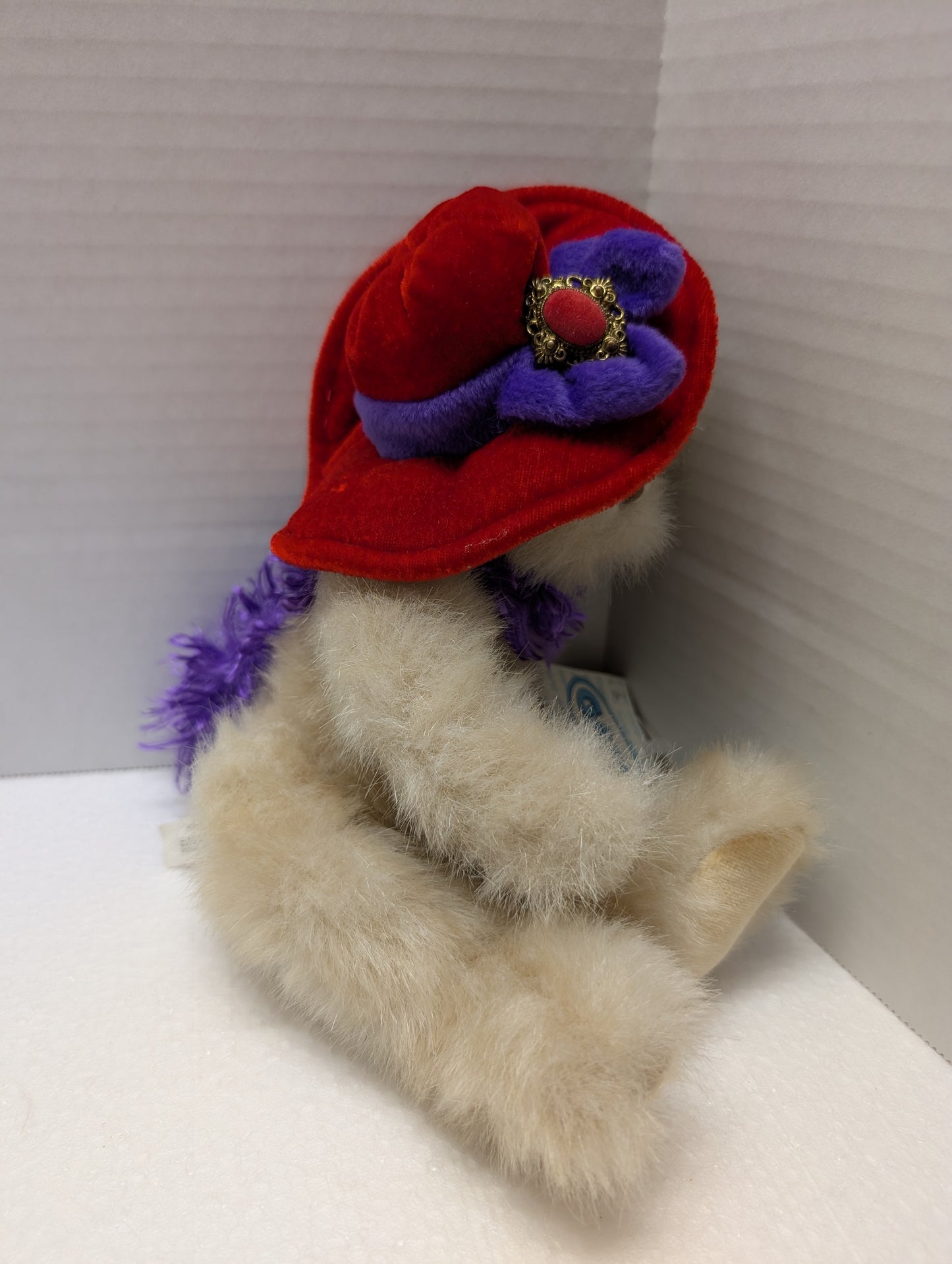 Ganz Garnette Red Hat Bear with Glasses and Purple Boa H6173 11" image 4