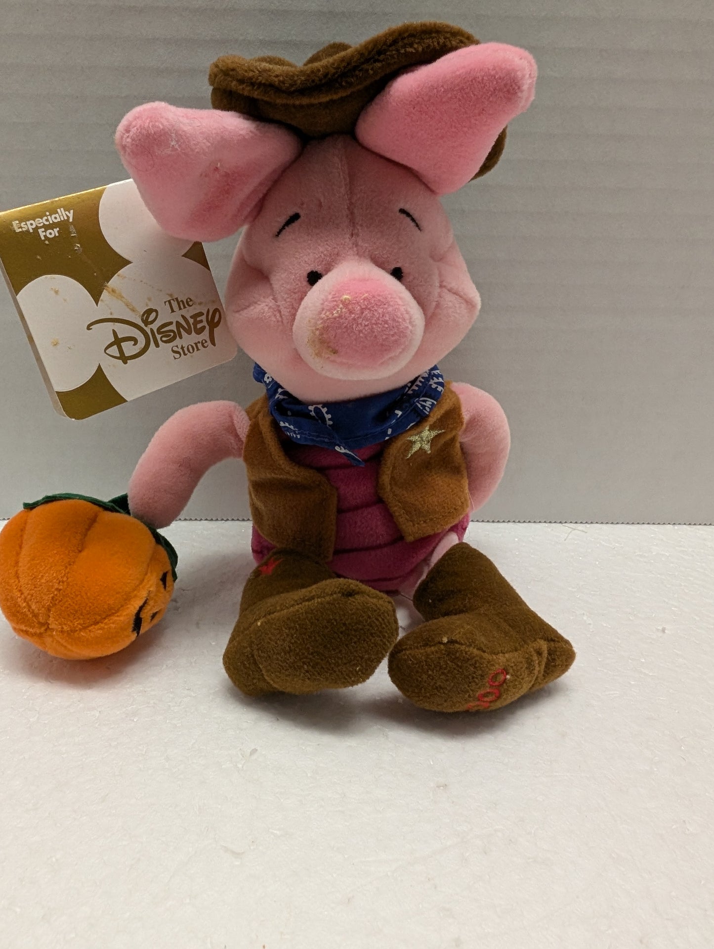 Disney Bean Bag Piglet dressed as a Cowboy with a Badge image 0