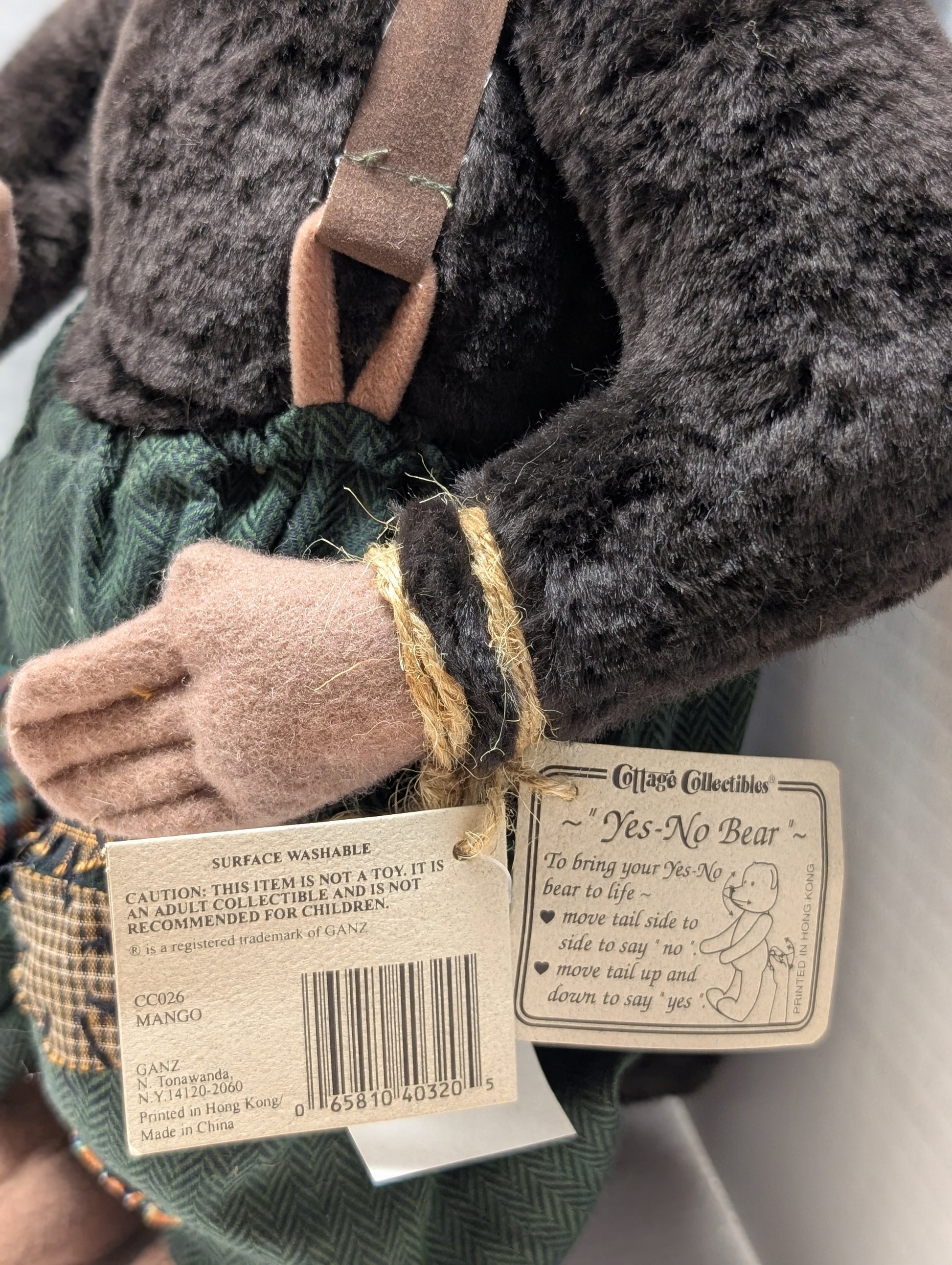 Ganz Cottage Collectibles Mango Monkey Yes/No tail mechanism. 17" CC0026 image 2