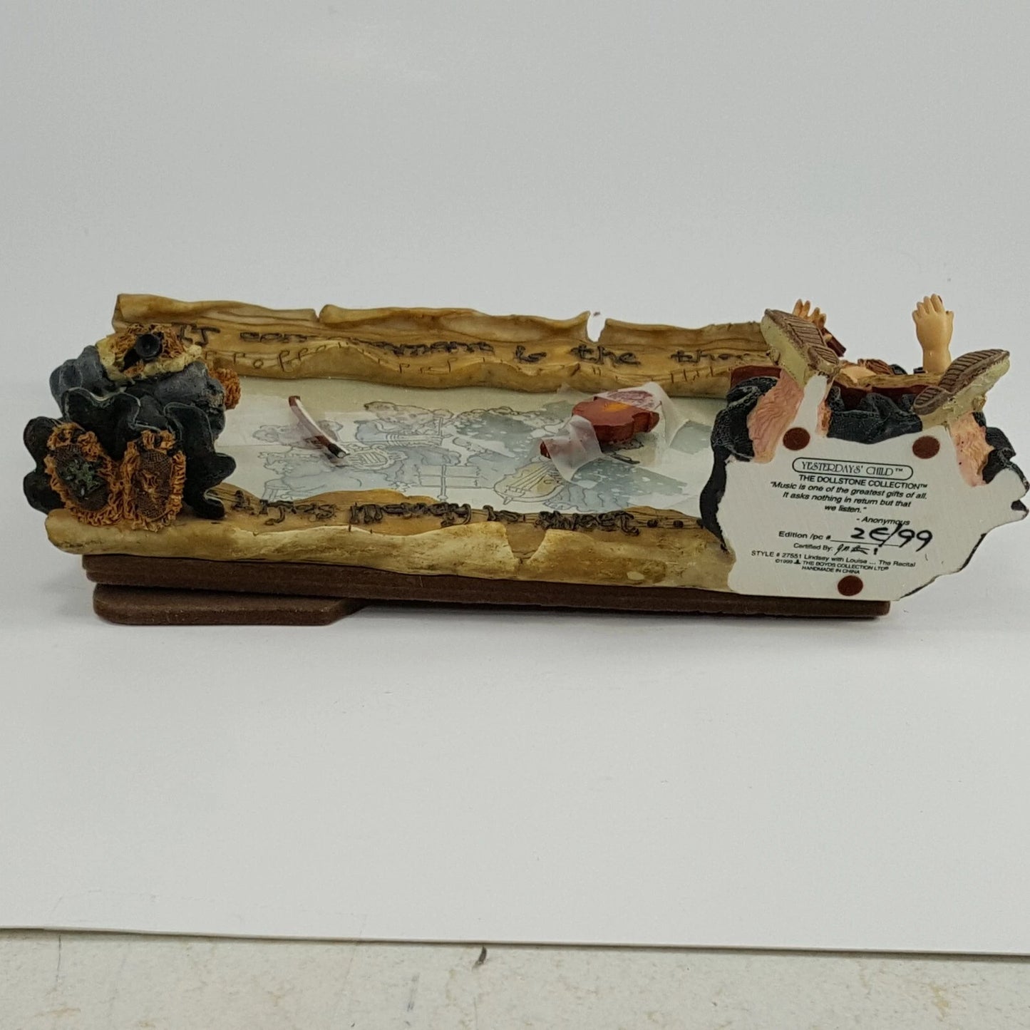 Boyds Frame Dollstone Lindsey with Louis  The Recital 27551 image 2