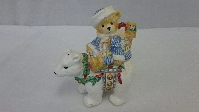Cherished Teddies Christmas Eric w/Polar Bear Salt & Pepper Shakers 178349 image 1