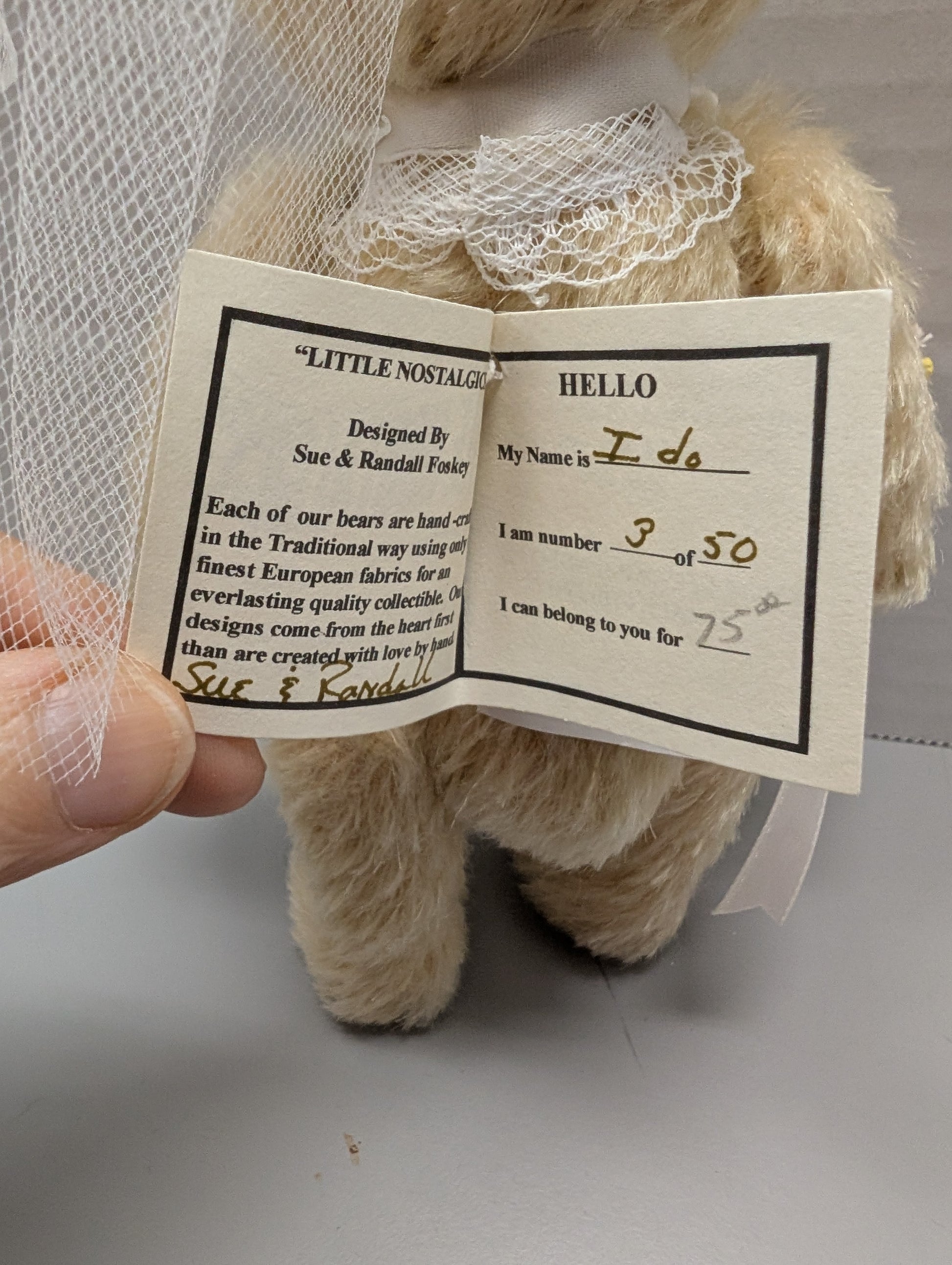 Artist Nostalgic Bear I Do Set 7 by Sue and Randall Foskey image 3