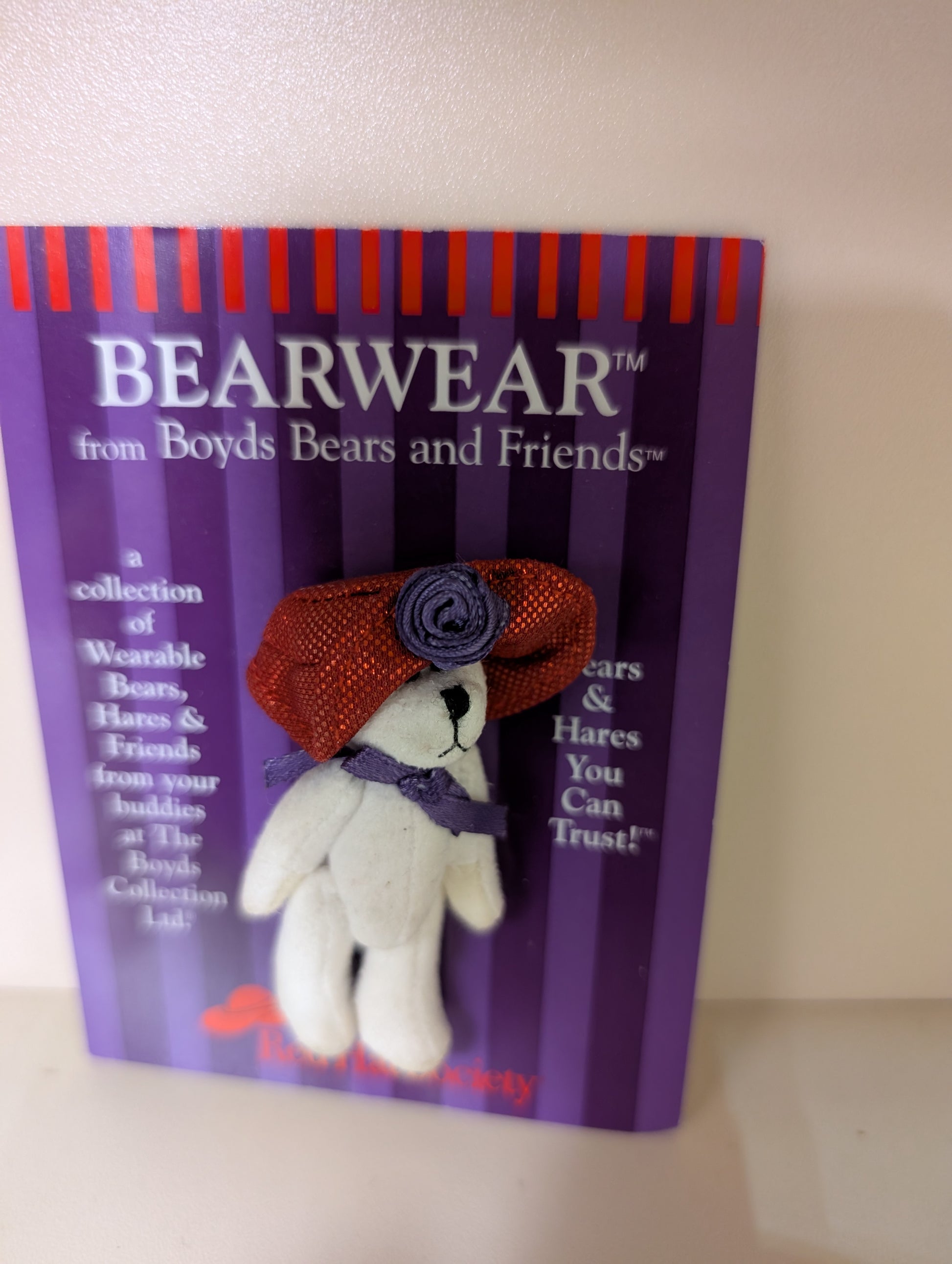 Boyds Pin Bearwear Red Hat Society  Fabric Pin  914005 image 0