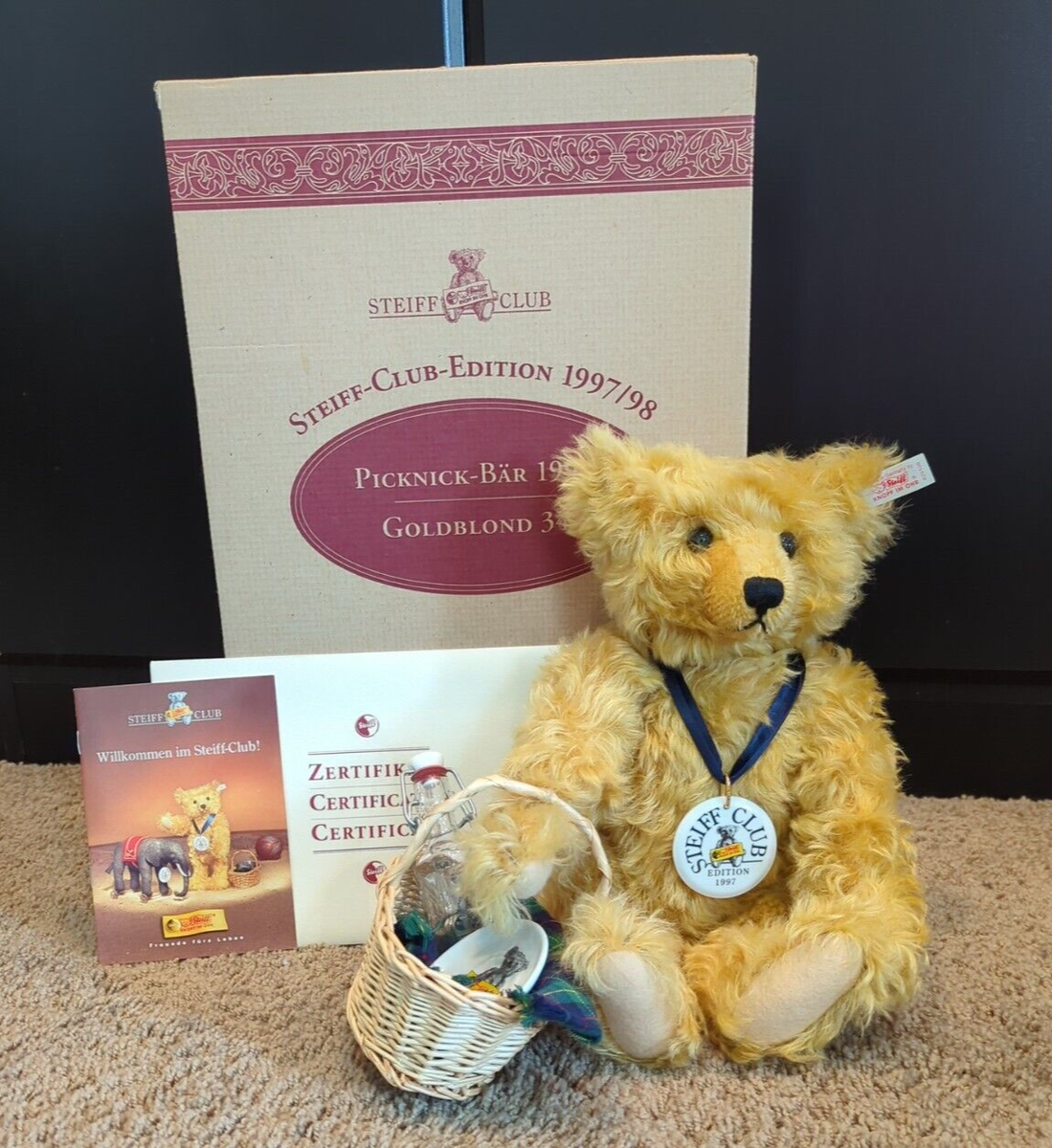 Steiff Picknick Bar Club 1997 LE Mohair Bear #420108 image 4