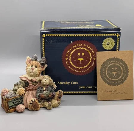 Boyds Purrstone Clawdette Fuzzface & Wuly Yarn Merchant s#371002 image 4