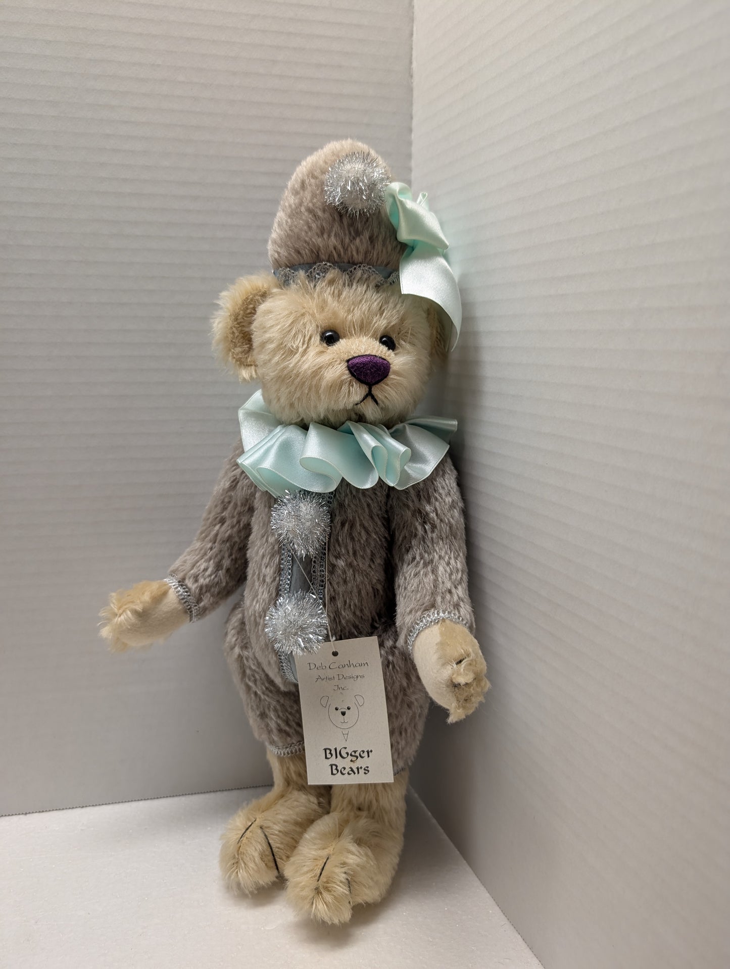 Deb Canham Plum Bear #65/150 17" with hat. image 2