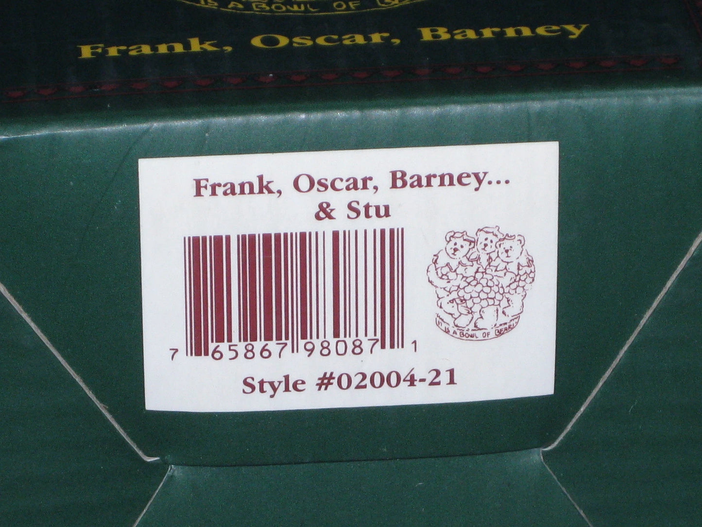 Boyds Bear Resin Frank, Oscar Barney & Stu 2004-21  Berries image 5