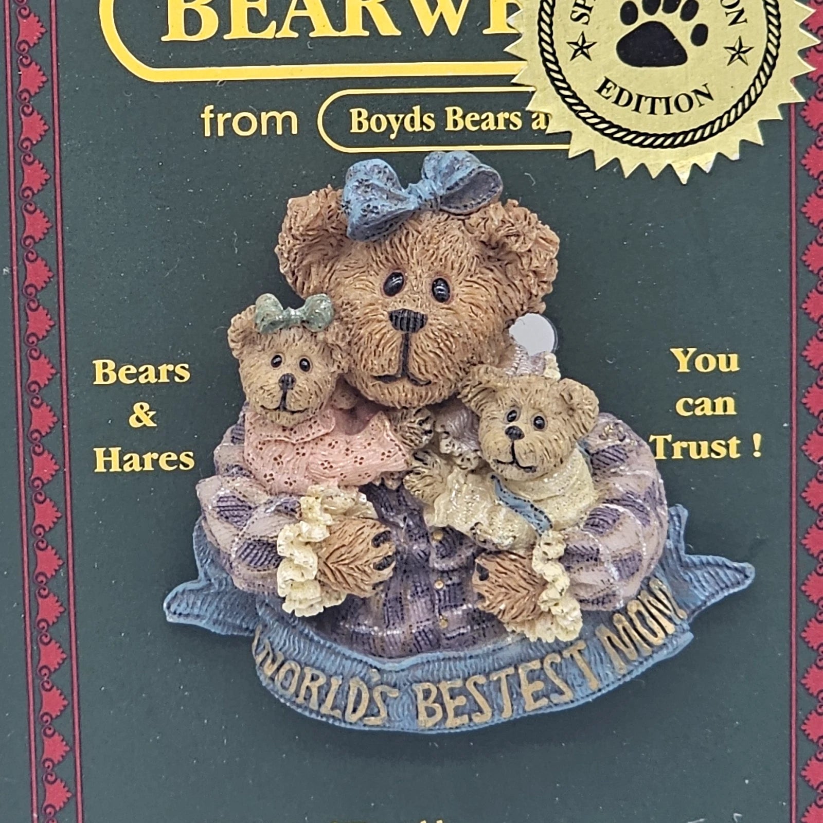 Boyds Pin Bearwear Momma Carealot w. Scoots  & Toots 82528 image 3