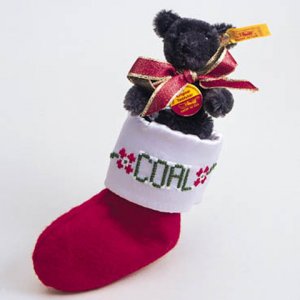 Steiff Christmas Ornament Coal in Stocking  10cm 650833 image 0