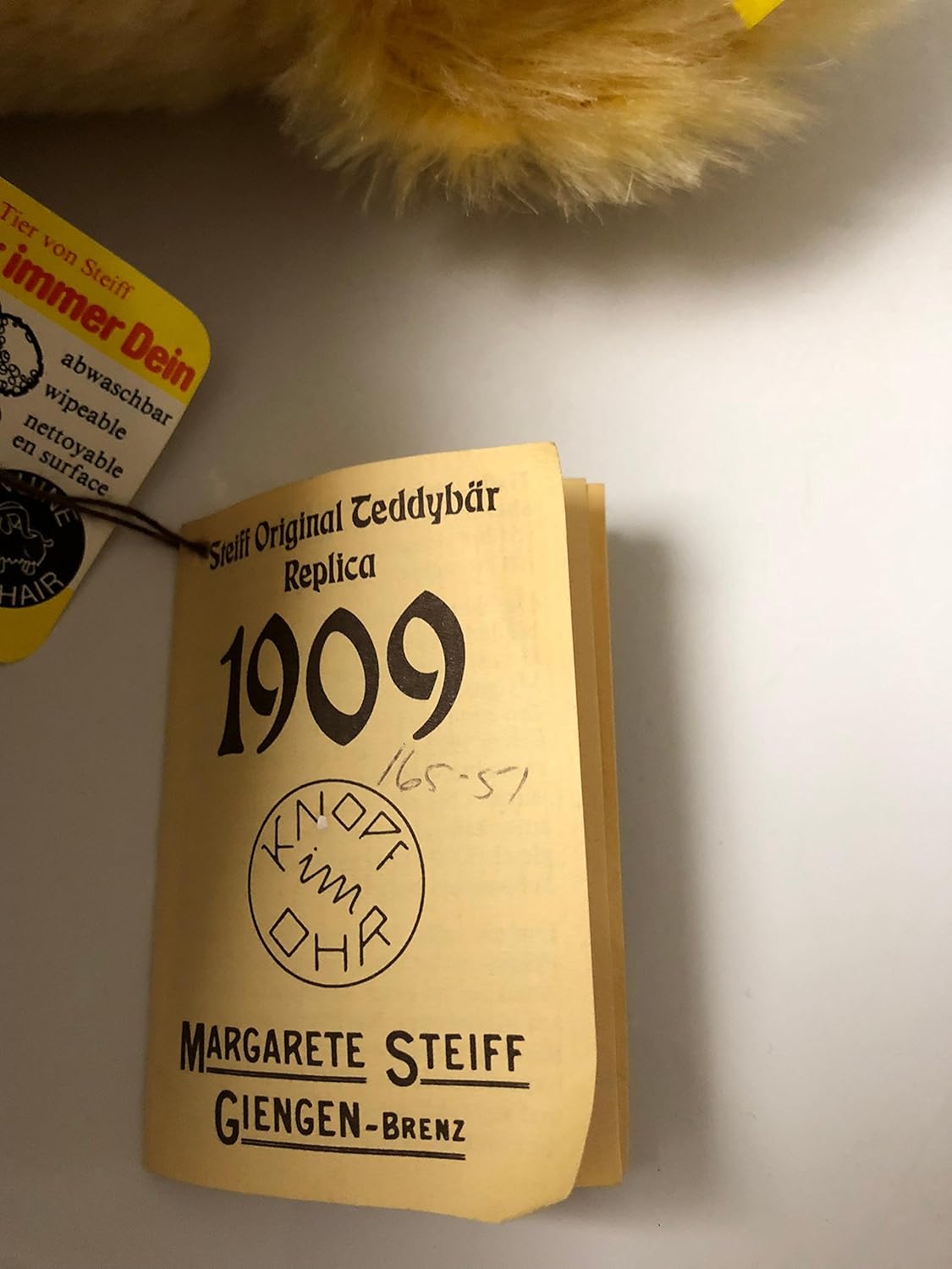 Steiff Gold Mohair 1909 Replica 51cm 0165/51 image 6