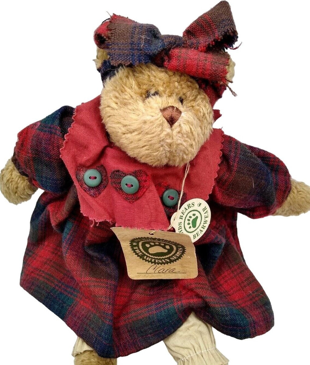 Boyds Bear Plush Clara Bear 911061 14 " Red Flannel image 4