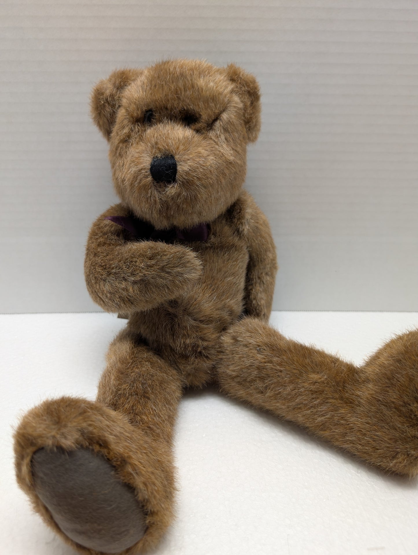 Boyds Bear Plush Travis B Bean with Burgundy Ribbon  5114-05 image 1