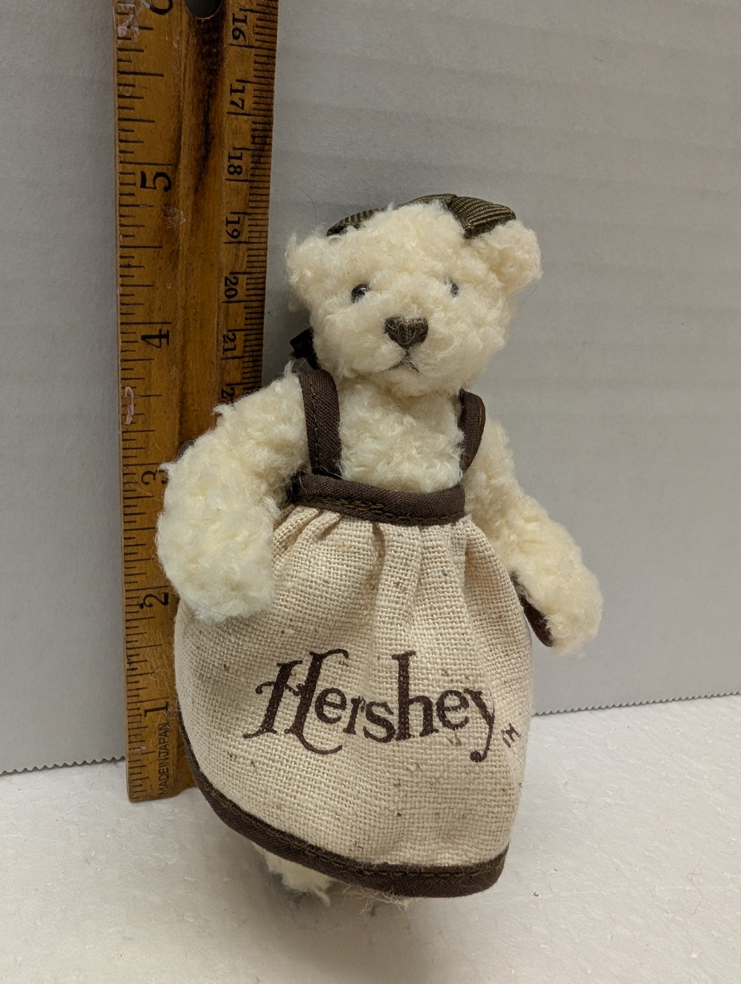 Douglas Miniature Hershey Girl Bear with Hershey on Apron and Hair Ribbon image 1
