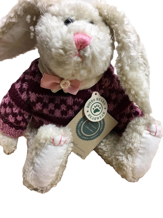 Boyds Hare Archer w. pink & red Knit sweater 11" 91544 image 0