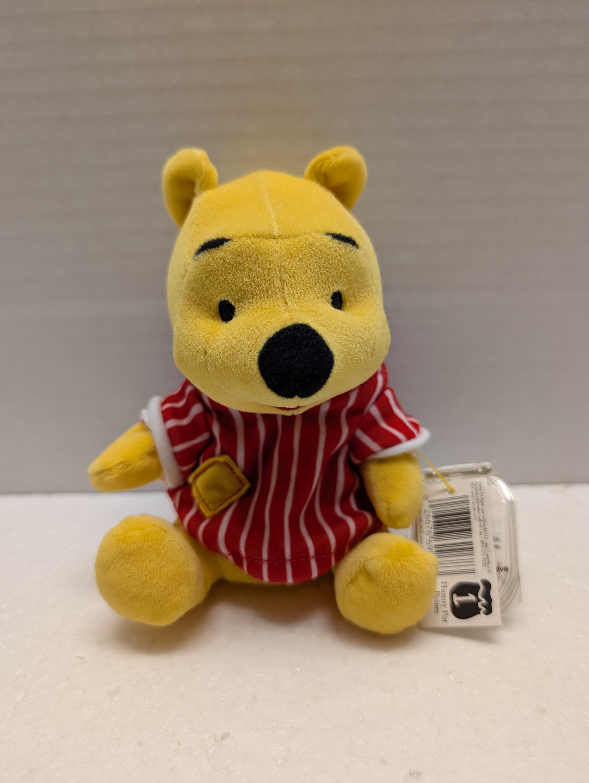 Disney Bean Bag Pooh in Red and white striped shirt. image 0