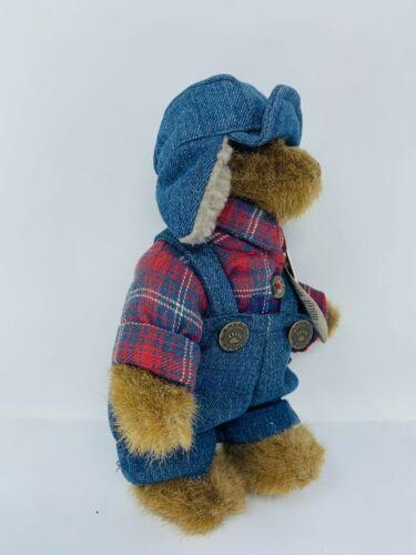 Boyds Bear Plush Edmund plaid shirt, overalls, hat  9175-15 image 2