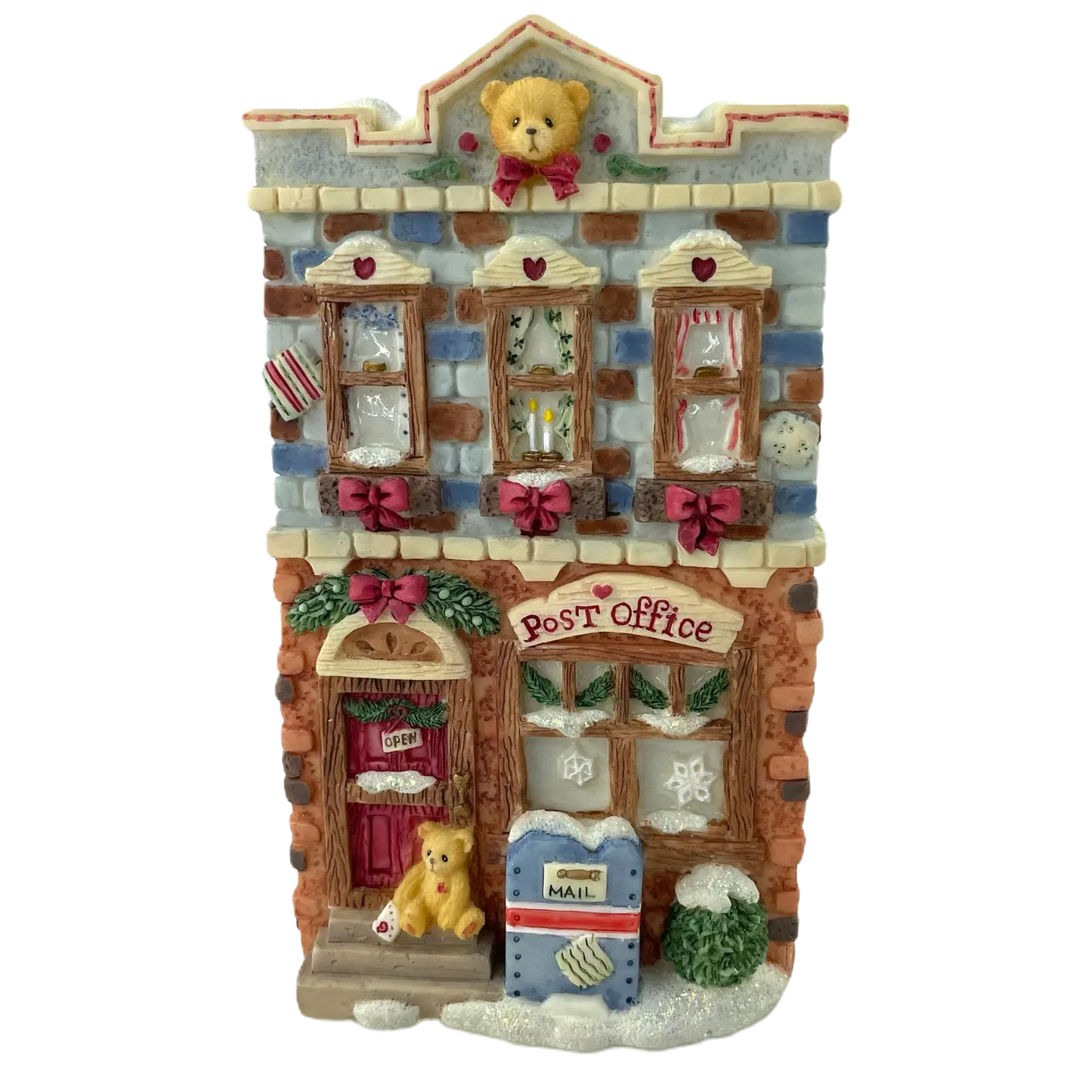 Cherished Teddies  Neighbearhood Winter Post Office  #352675 image 5