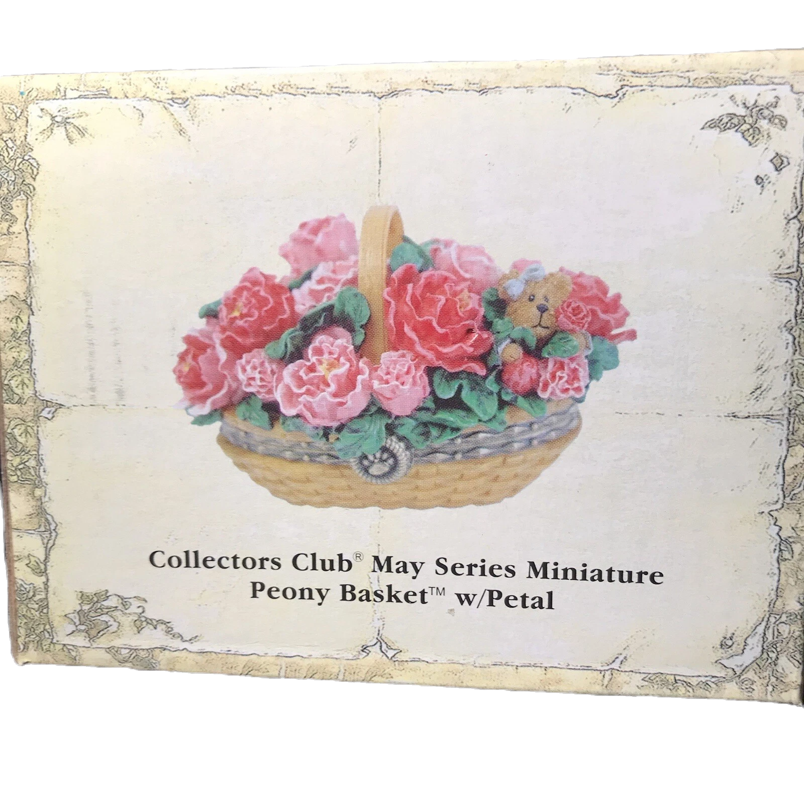 Boyds Treasure Box Collectors Club May Series Mini Peony Basket w.Petal image 5