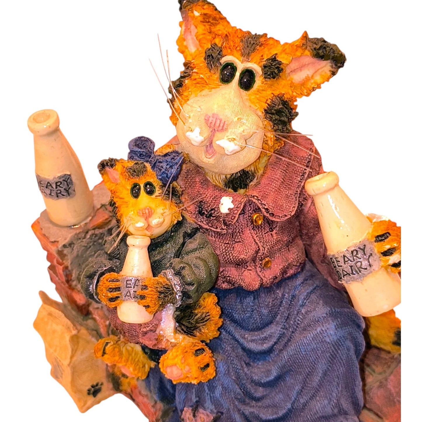 Boyds Purrstone Momma Craftycat with Lil' SlipperGot Cream? Retired 371007 image 1