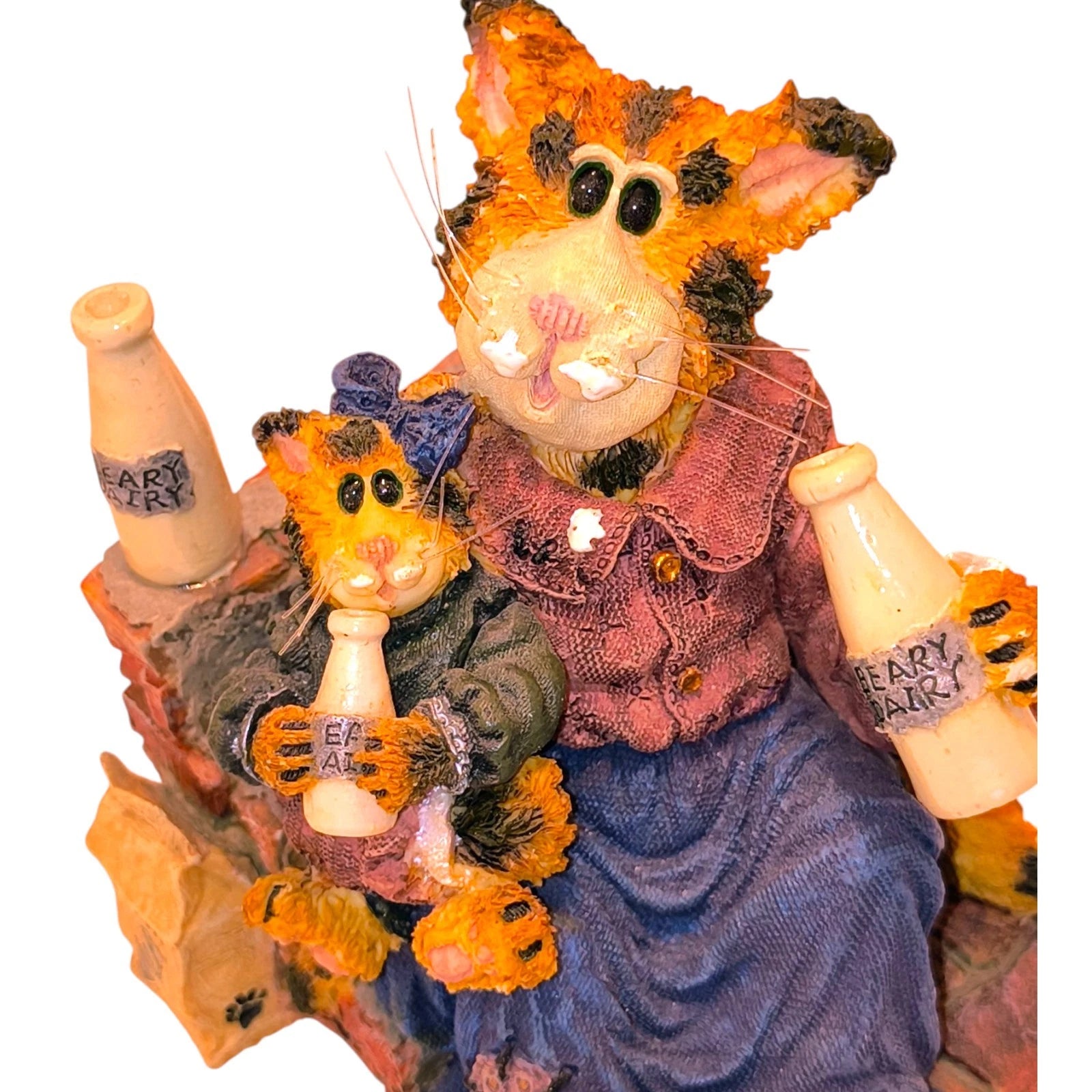 Boyds Purrstone Momma Craftycat with Lil' SlipperGot Cream? Retired 371007 image 1