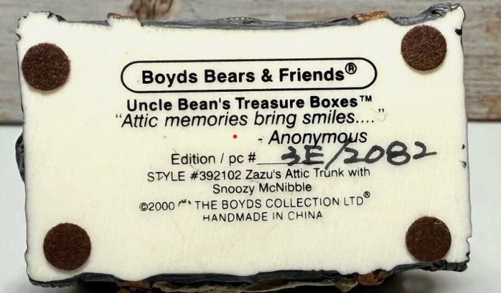 Boyds Treasure Box Zazu's Attic Trunk w. Snooozy McNibble 392102 image 3