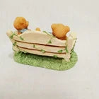 Cherished Teddies 2 Bears On Bench 1996 Enesco Hillman CRT240 1" Heart to Heart image 1