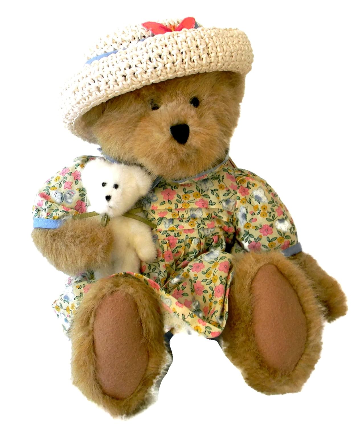 Boyds Bear Plush Heather & Tristan Flowered dress straw hat  82539 image 0